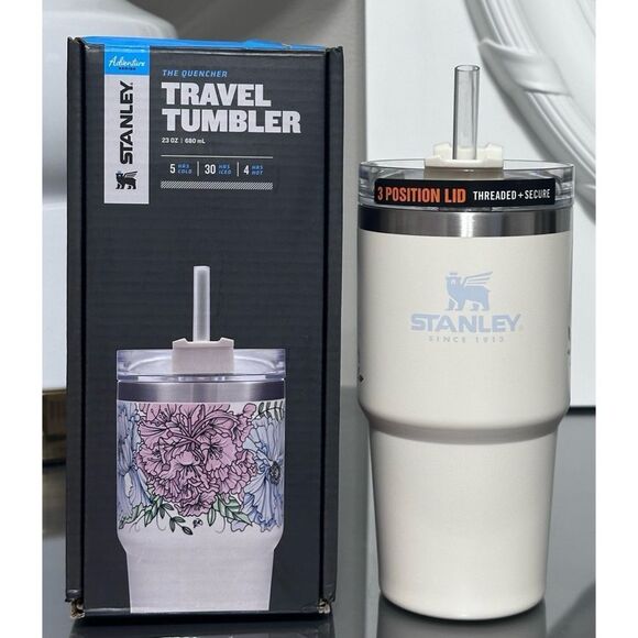 Stanley Adventure Quencher (Overseas) 23oz Travel Tumbler, CREAM FLORAL - Picture 1 of 7